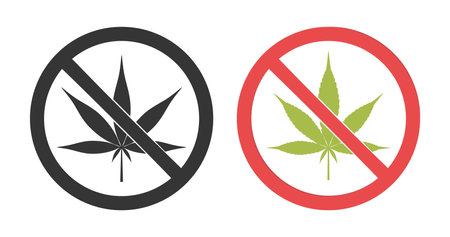 No drugs symbols in flat styleのイラスト素材