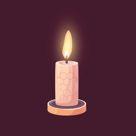 Burning candle, vector icon in cartoon styleのイラスト素材