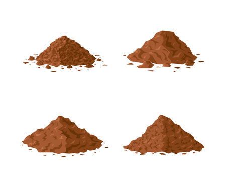 Dirt piles, cartoon vector iconsのイラスト素材