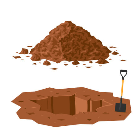 Ground pit, cartoon vector iconのイラスト素材