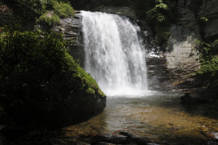 Looking Glass Falls, North Carolinaの写真素材