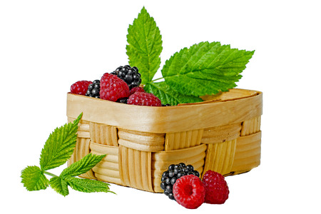 Raspberry blackberry fruit wooden cart harvest food vitamins