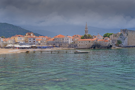 ancient city by the sea promenade summer vacationの写真素材