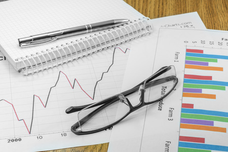 business plan glasses graphic handle planningの写真素材