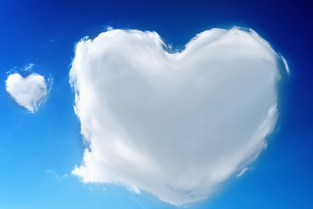 heart shaped clouds in the sky Love supernaturalの写真素材