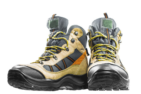 Trekking shoes, isolate, footwear, hiking, walking, gear, hikeの写真素材