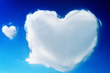 heart shaped clouds in the sky Love supernaturalの写真素材