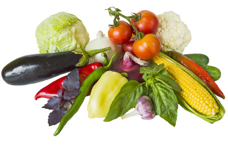 fresh vegetables harvested isolate organic vegetarian vitaminsの写真素材
