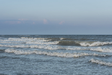 dirty waves in the sea, storm, unclean water, ecology
