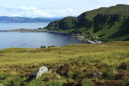 Norwegian island Runde. Beautiful wild nature. Wildlife in Norway.の写真素材