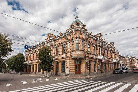 Old decorated brick building in Kropyvnytskyi, Ukraine, Eastern Europe