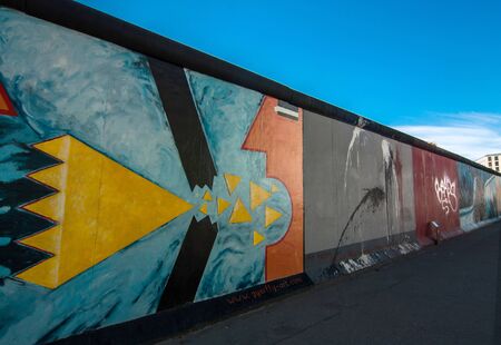 BERLIN, GERMANY: FEBRUARY 28,2018: Art gallery of Berlin Wall at East side of Berlin, Germanyのeditorial素材