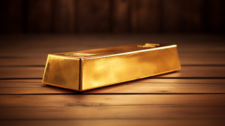 gold bar on the table, safe haven in recession or crisisの素材
