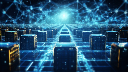 blockchain the new technology transfer digital information with digital background, bitcoin and big data connection concept, digital money exchange and technology global network in the futureの素材
