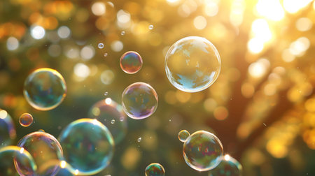 Soap bubbles floating in the air, People are worried about the impending economic and financial crisis conceptの素材