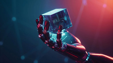 Big data, machine learning and AI algorithm the new technology change the world concept, There is a lot of information available onlineの素材