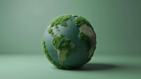 green energy earth globe and ecosystem, caring for the environment make world better place, invest in stocks and businesses that focus on environmental, social, corporate governanceの素材