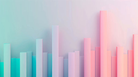 stock chart and graph, show financial growth in sweet and warm mode backgroundの素材