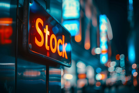 âStockâ sign background, invest in the stock market for financial freedomの素材