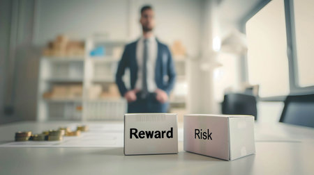 Risk and reward ratio concept, risk management is one of the most important aspects of a successful investor and traderの素材