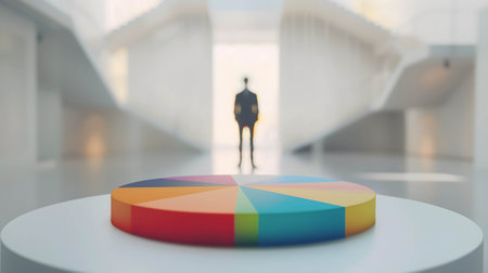 Pie chart show financial planning and investment, allocating money to invest in different types of assets, diversify and portfolio managementの素材