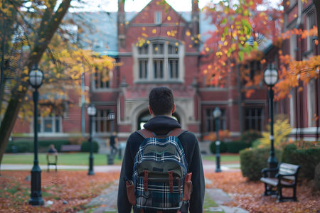 A student searching for scholarships to reduce the need for loans, borrowing money for educationの素材