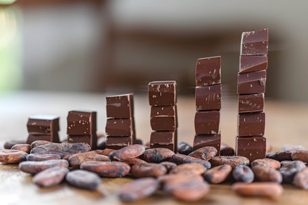 Demand and supply in cocoa in the world market or international market, the increase in the price of cocoa in the trading marketの素材