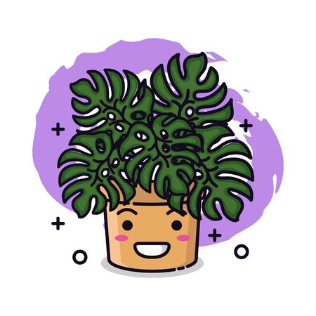 Vector Cute Plant in The Vaseのイラスト素材