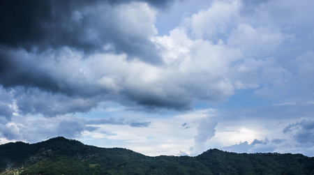 Blue sky and white cloudsの写真素材