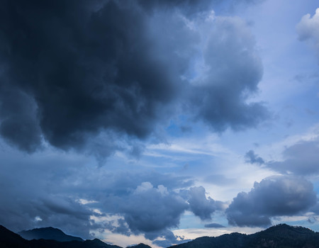 blue sky and white cloudsの写真素材