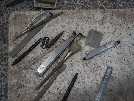 Purple sand pot making toolのeditorial素材