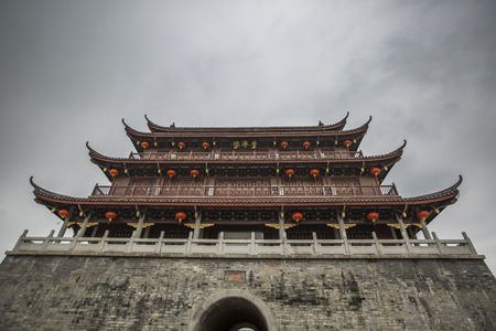 Low angle view of a traditional chinese architectural buildingのeditorial素材