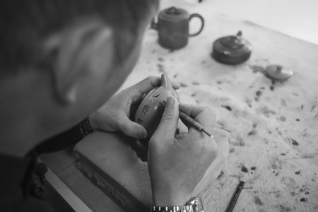 teapot carvingのeditorial素材