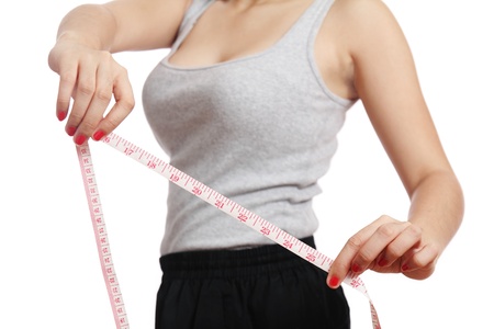 Woman showing sexy body measurement.の写真素材