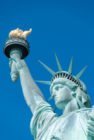 Statue of Liberty close up with torchの写真素材