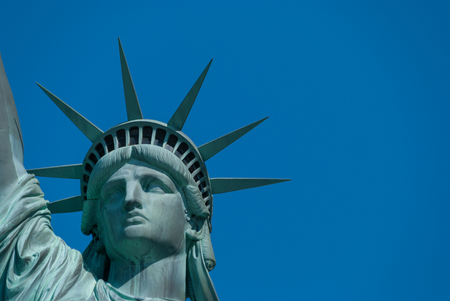 Statue of Liberty close up portraitの写真素材