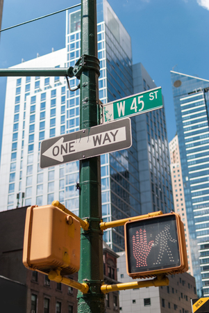 Traffic signs on Manhattan, NYCの写真素材