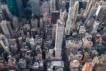 Aerial view of Manhattan skyscrapers, NYCの写真素材