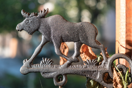 Vintage bronze moose ornament closeupの写真素材