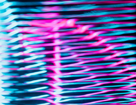 Abstract neon background with magenta and blue lines. Futuristic conceptual illustration.