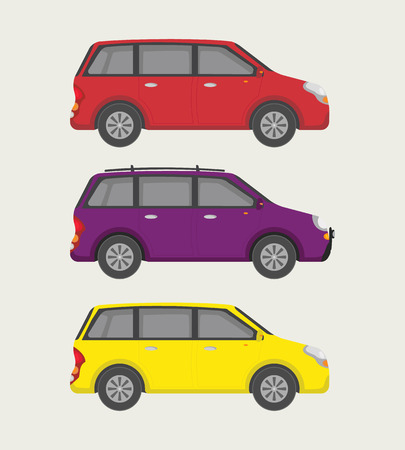 small mini car collection with three option - vector illustrationのイラスト素材