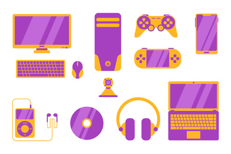 gadget object electronic tools with various objects - vectorのイラスト素材