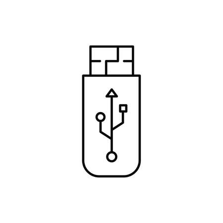usb flash or pen drive single isolated icon with line or outline styleのイラスト素材