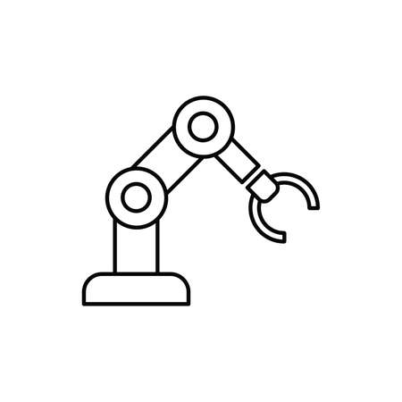 robotic arm technology single isolated icon with line or outline styleのイラスト素材