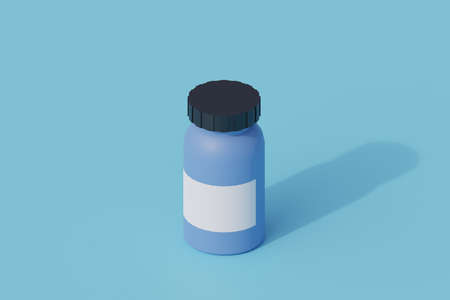 bottle of drugs single isolated object. 3d render illustration with isometric viewの写真素材