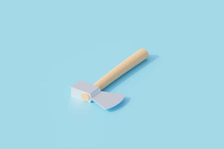 axe wood handle single isolated object. 3d render illustration isometricの写真素材