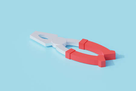 pliers single isolated object. 3d render illustration isometricの写真素材