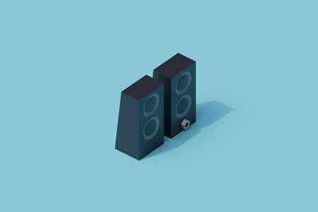 speaker single isolated object. 3d render illustration isometric