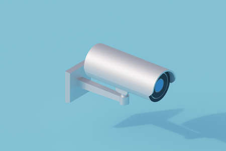 cctv camera single isolated object. 3d render illustration isometric