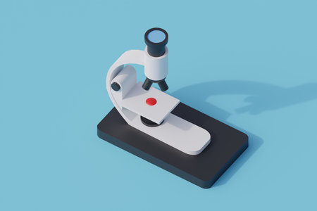 microscope single isolated object. 3d render illustration isometricの写真素材